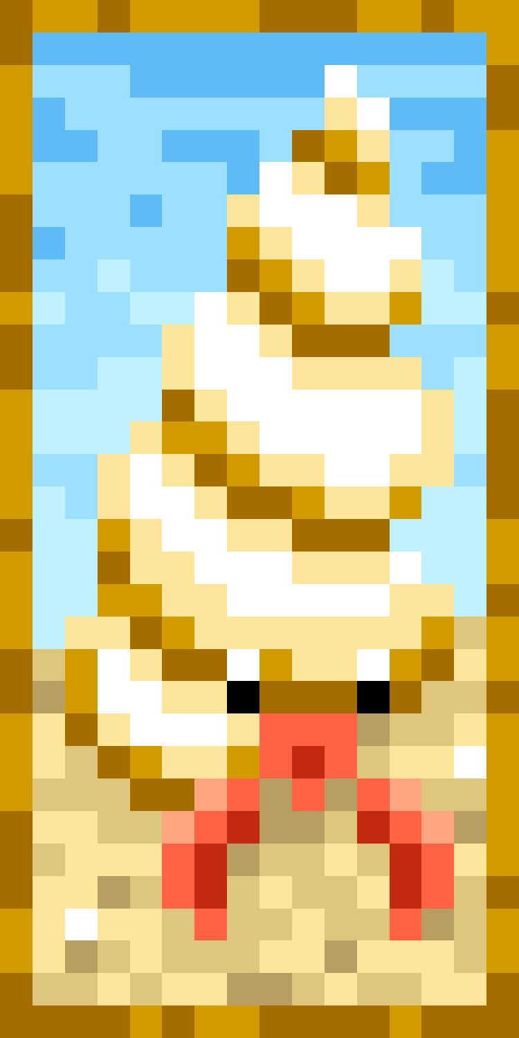 Pixelbild Einsiedlerkrebs in spitzer Muschel