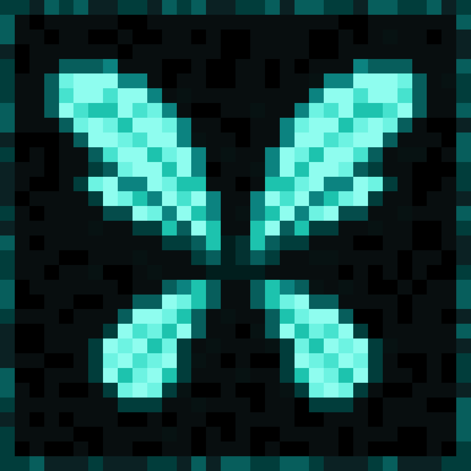 Pixelbild, hellblaues Paar Flügel