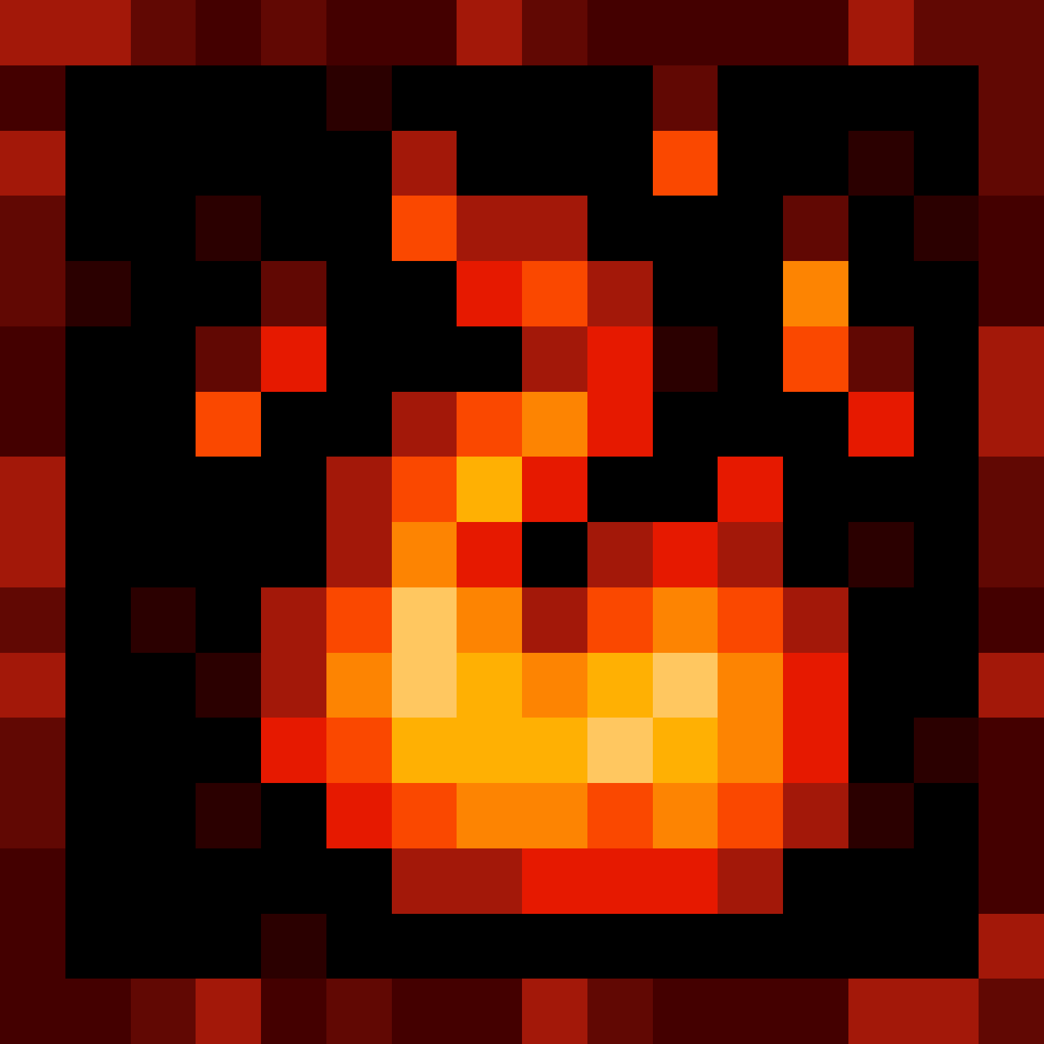 Pixelbild, rote Flamme