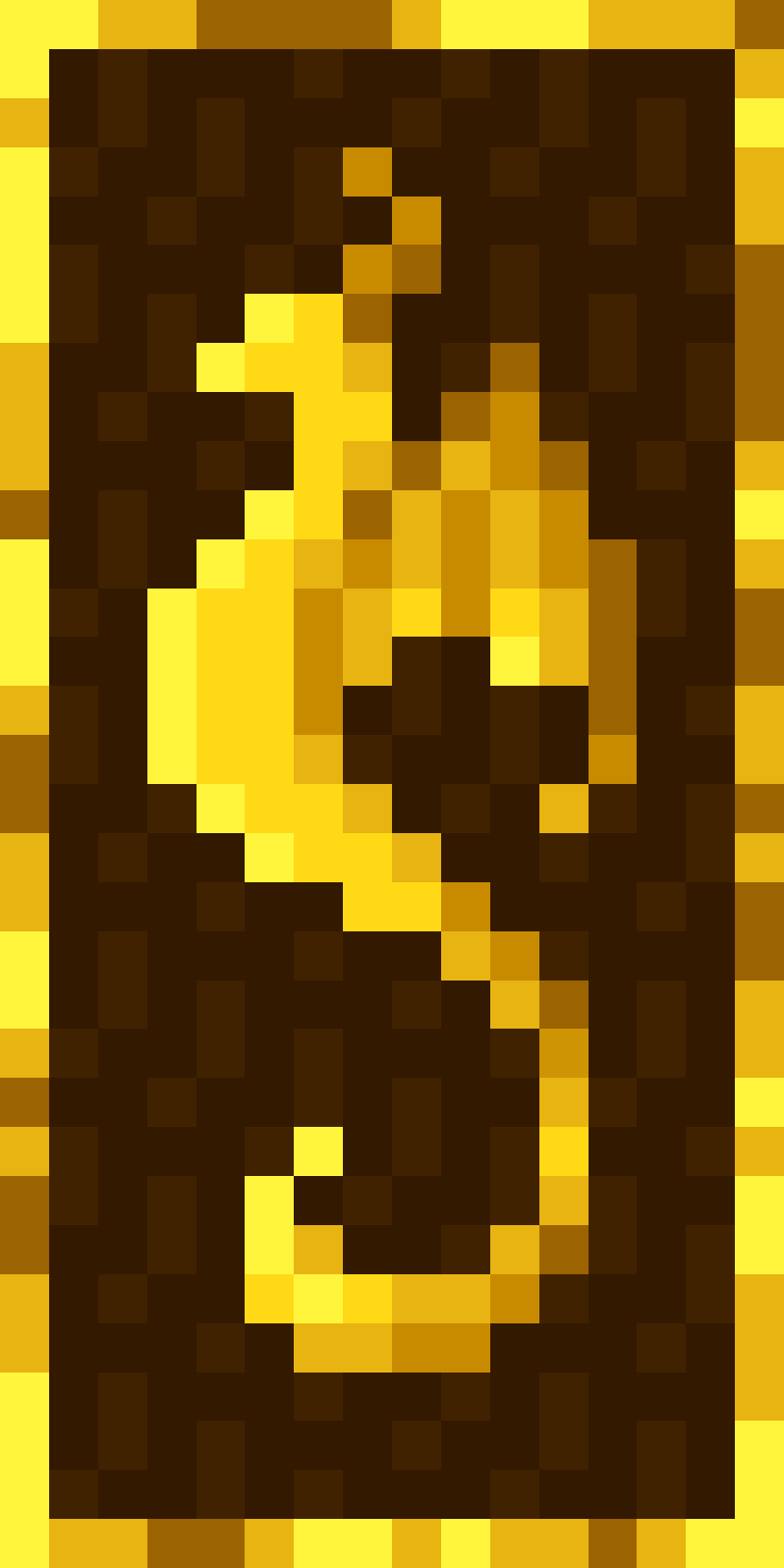 Pixelbild, goldenes Drachenemblem