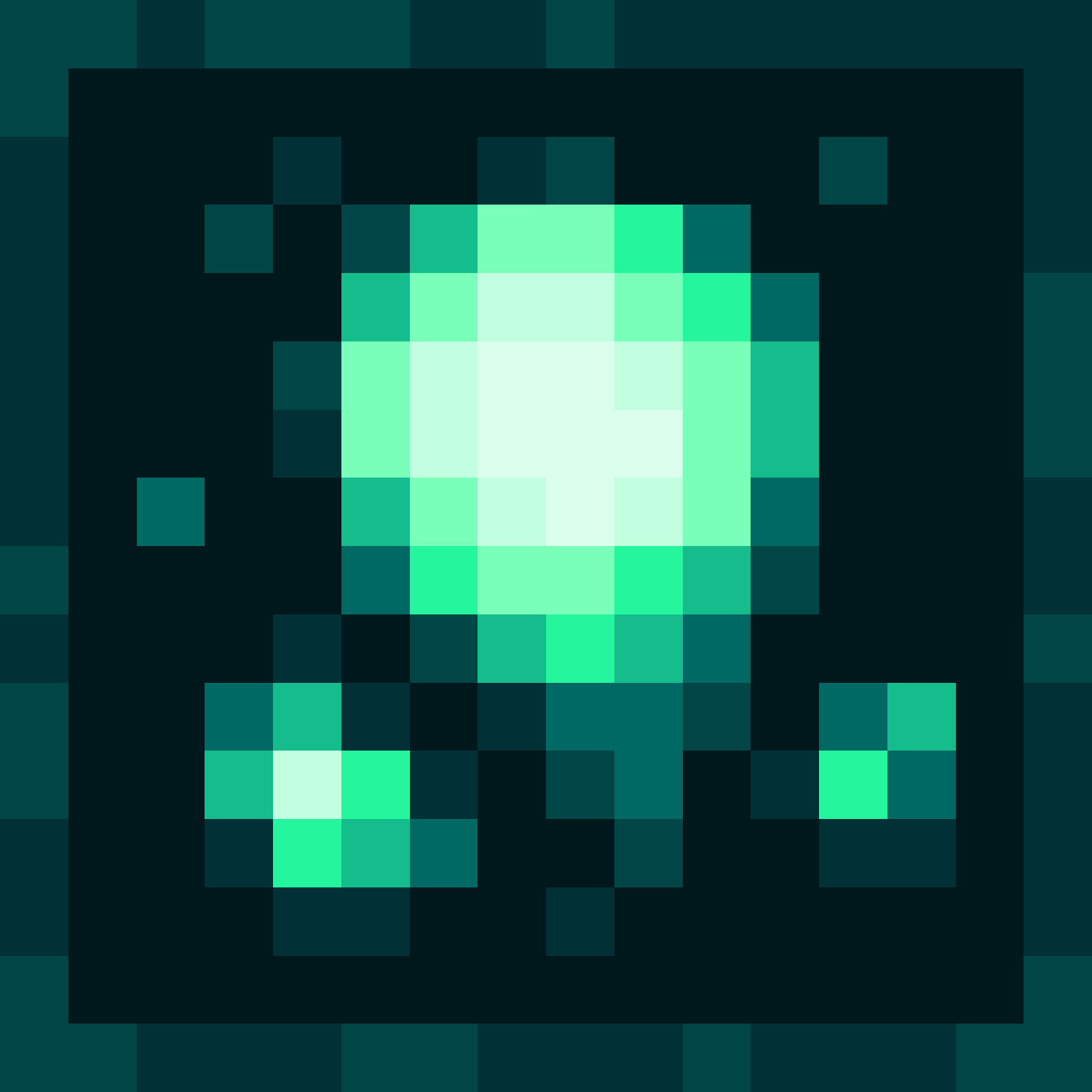 Pixelbild, Türkises Irrlicht
