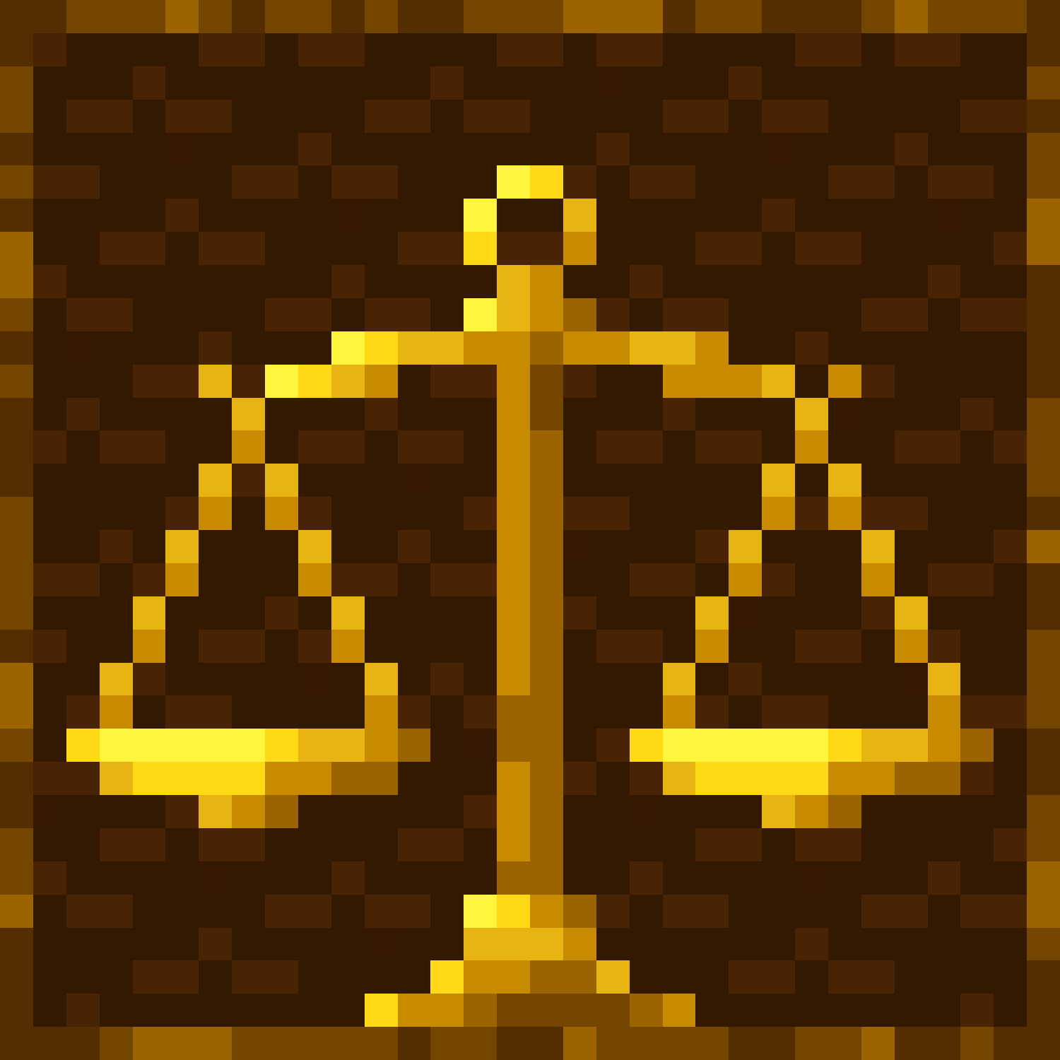 Pixelbild goldene Balkenwaage